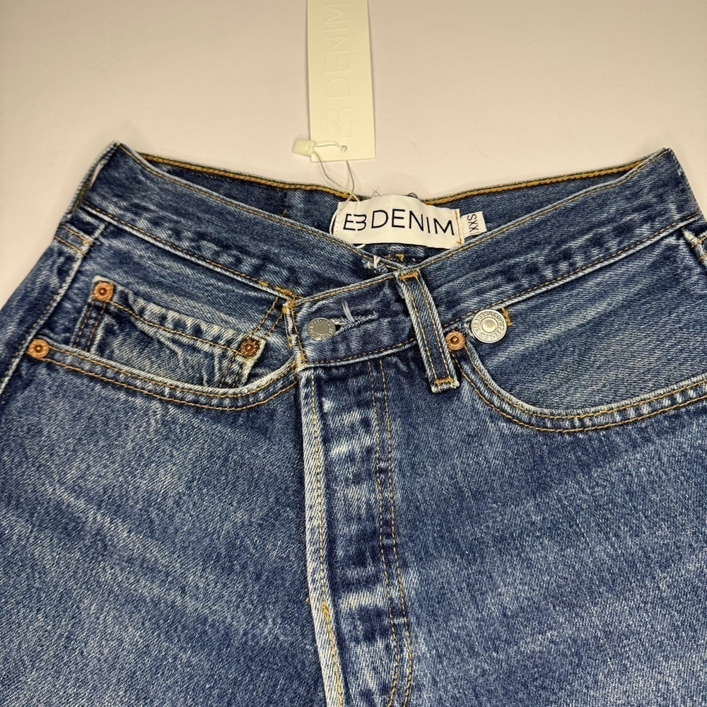 EB Denim Reconstructed Levi’s Vintage Cross Over Shorts SZ XXS/24 90’s Y2K USA - Picture 2 of 10
